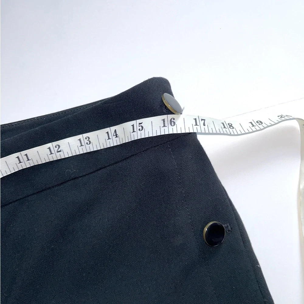 LOFT Woman’s‎ Pants Black Wide Leg Cropped Side Buttons Size 4 - Picture 12 of 16